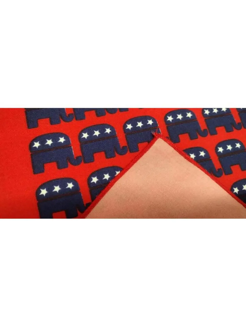 Vintage Americana Republican Party Large Scarf 1970s Elephant Red White and Blue